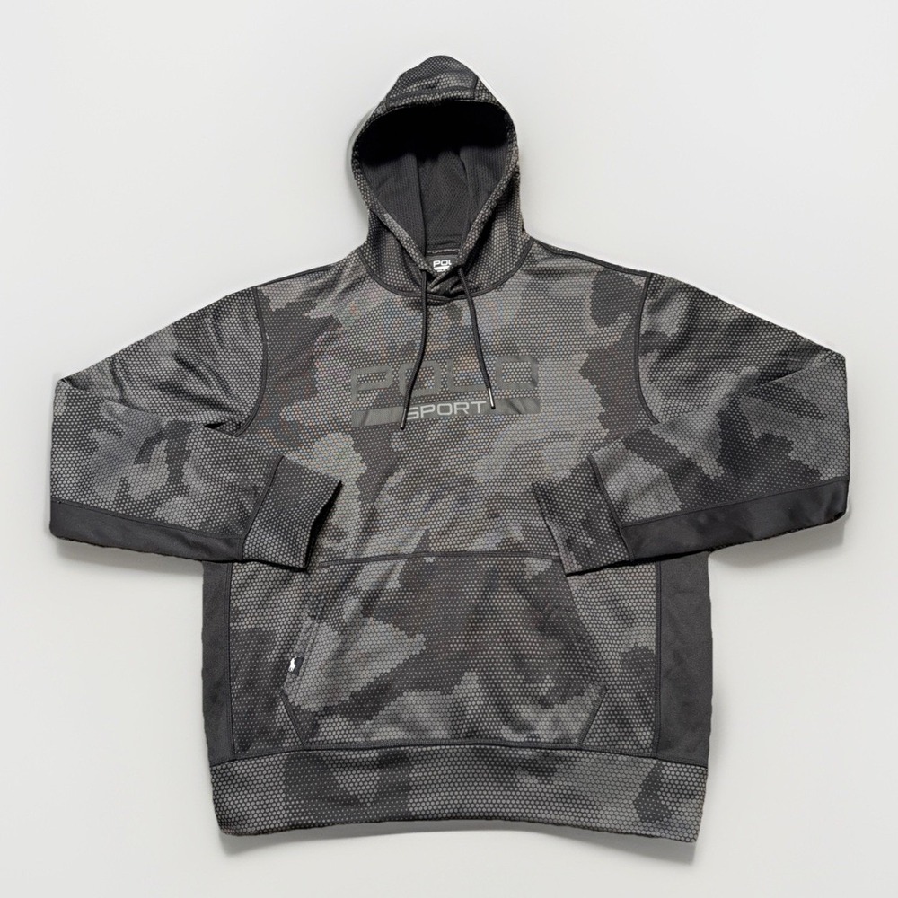 Polo Sport Ralph Lauren Hoodie Men's M ThermoVent Performance Camo‎ Gray